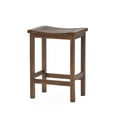 thumbnail image 4 of GDF Studio Doric Indoor/Outdoor Acacia Wood 24.5 Inch Counter Stools, Set of 2, Mahogany Brown, 4 of 11