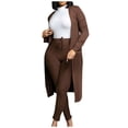 thumbnail image 1 of AherBiu Lounge Sets for Women Ribbed Cardigans with Bottom Leggings 2 Piece Homewear Pjs Sets, 1 of 4