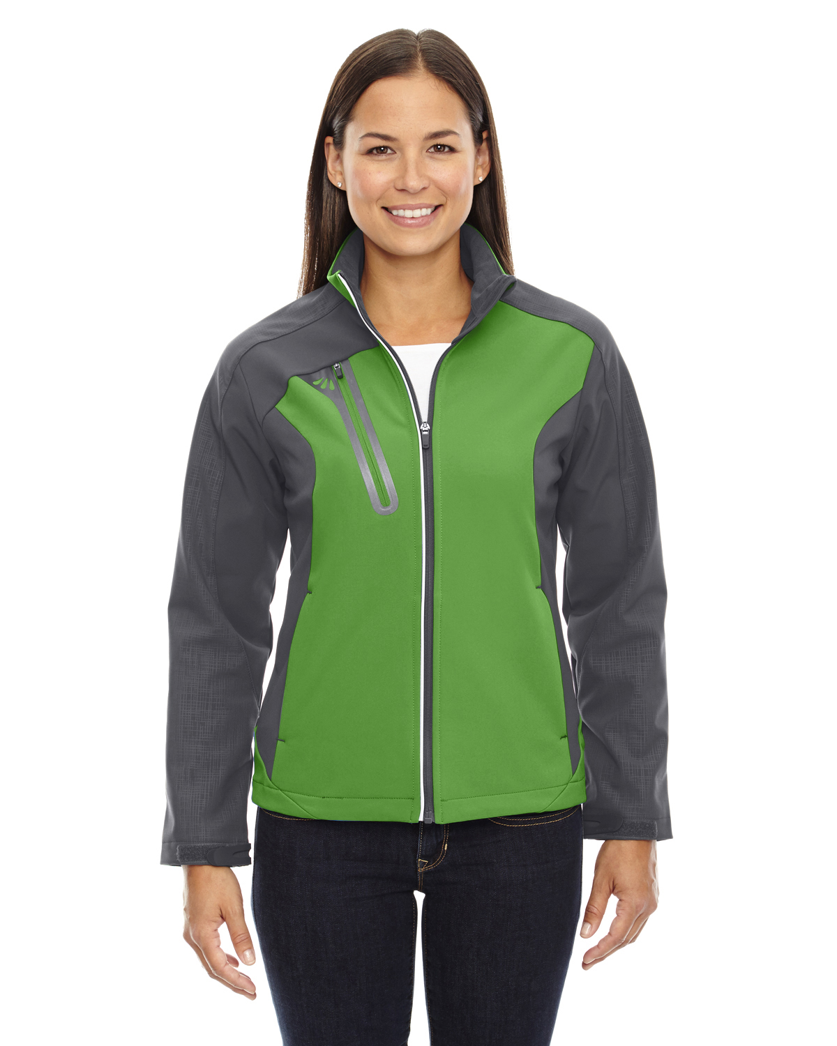 The Ash City - North End Ladies' Terrain Colorblock Soft Shell with Embossed Print - VALLEY GREEN 448 - S - image 1 of 2