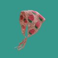 thumbnail image 1 of Pañuelo para la cabeza con cordones de estilo dulce, diadema de punto fresca y pequeña con forma de girasol, bufanda triangular, diadema para acampar en verano, 1 of 6