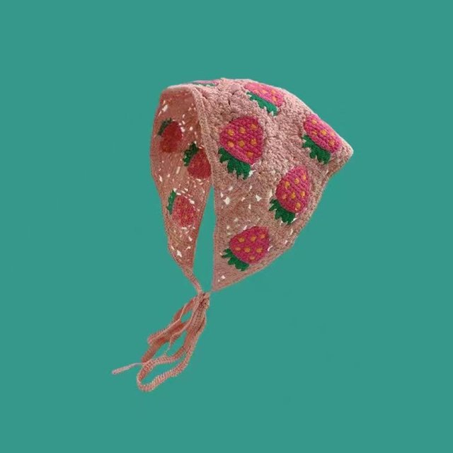 Pañuelo para la cabeza con cordones de estilo dulce, diadema de punto fresca y pequeña con forma de girasol, bufanda triangular, diadema para acampar en verano