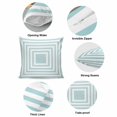 thumbnail image 6 of Throw Pillow Covers, Teal White Geometric 16x16 Pillow Covers for Couch/Sofa/Bed, Square Minimalist Modern Decorative Square Linen Cushion Pillowcase for Home Decor, 6 of 9
