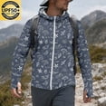 thumbnail image 5 of Full-Zip Men's Lightweight Hoodie UPF 50 - Breathable Camo Long Sleeve Sun Protection Jacket with Pockets for Golf, Fishing, Hiking, 5 of 8