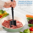 thumbnail image 3 of Ground Beef Chopper Tool, 2-Pack Heat-Resistant Meat Chopper for Ground Beef with 5 Curved Blades, Non-Scratch Meat Masher Ground Beef for Hamburger & Potatoes (Black), 3 of 7