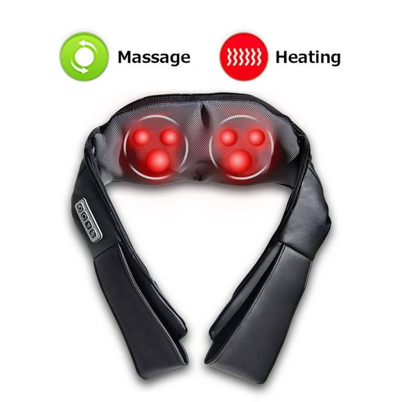 Costway Shiatsu Back & Neck Massager Kneading Shoulder Massage Pillow W/ Heat Straps