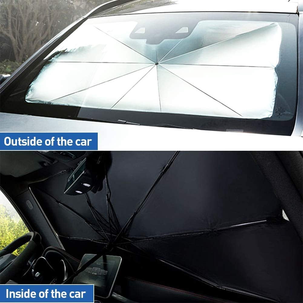 JASVIC Car Windshield Sun Shade Umbrella, Foldable UV Block Sunshade Cover, Classic Shape