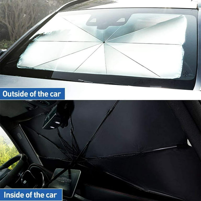 JASVIC Car Windshield Sun Shade Umbrella - Foldable Car Umbrella Sunshade  Cover UV Block Car Front Window 