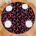 thumbnail image 2 of Breast Cancer Round Fitted Tablecloth with Elastic Edge,Dining Table Cover Waterproof,Outdoor Round Tablecloth for Camping,Dining,Indoor and Outdoor, 2 of 7