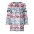 thumbnail image 5 of Womens Christmas T-Shirts Dressy Casual 3/4 Length Sleeve Christmas Tops Cute Xmas Tshirts Holiday Tunic Blouse Tee, 5 of 5