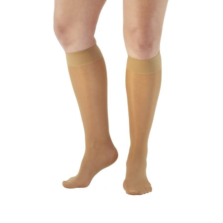 Ames Walker AW Style 76 Soft Sheer 8-15 mmHg Mild Compression Knee High Stockings  Xlarge - Fashionably sheer appearance - relieves tired aching and swollen