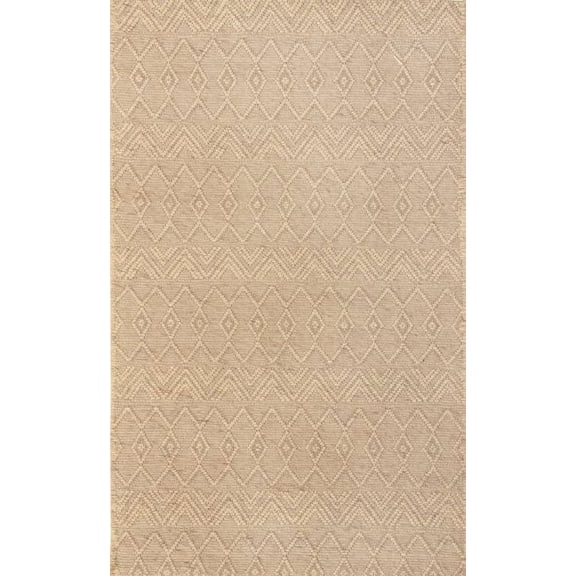 Austere AUST20249613 9 ft. 6 in. x 13 ft. Undyed Wool Geometric & Contemporaray Pattern Area Rug, Light Beige