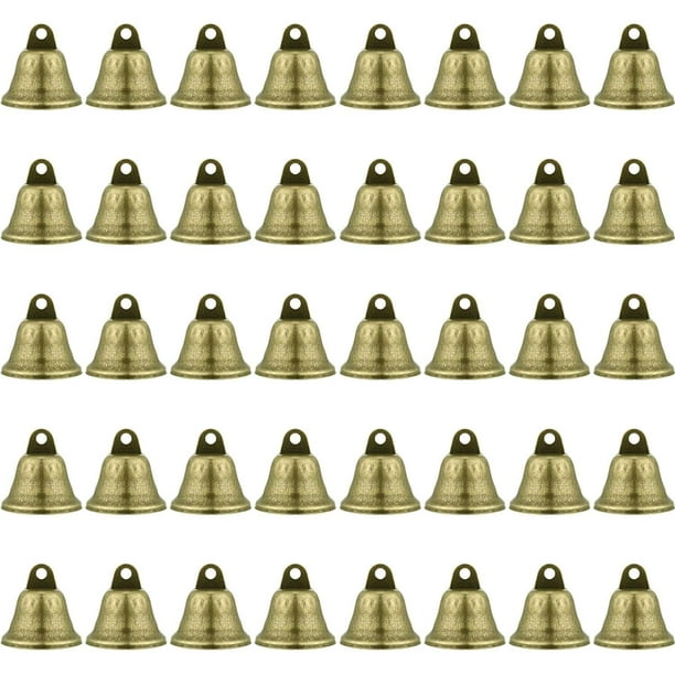 40 cascabeles de bronce de 1,5 pulgadas, cascabeles vintage, cascabeles artesanales, cascabeles de Navidad para entrenamiento de orinal de perro, hacer campanillas de viento, decoración festiva, etc. JFHHH pequeña