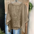 thumbnail image 6 of Women's Tops Short Sleeve V-Neck Plus Size Loose Ruffle Hem Cuffs Tee Top, 6 of 7