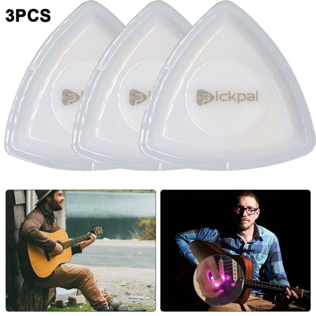 3 Púas Guitarra Brillantes Con LED Táctil Luminosa Púa () Verde