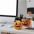 thumbnail image 5 of ZMKIAG Halloween Pumpkin Black Cat Figurine Resin Decor – Cute & Spooky Indoor/Outdoor Tabletop Decoration – Perfect for Porch, Mantel, Or Party Centerpiece – Durable & Weatherproof, 5 of 8