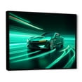 thumbnail image 2 of Designart "Teal Hybrid Car With Neon Accents" Car Exotic Floater Framed Canvas Prints, 2 of 5
