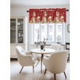 thumbnail image 2 of Christmas Valances for Windows, Snowflakes Retro Joy Snowman Polar Bear Red Light Filtering Window Treatment Valances, Rod Pocket Small Curtains for Kitchen/Bathroom, 54"x18", 2 of 9
