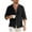 Black-3, variant on Stamzod Mens Shirt Summer Short Sleeve Imitation Cotton And Linen Shirt Stand Collar Button Beach Casual Tops Plus Size Mens Vacation Outfits Beige W S