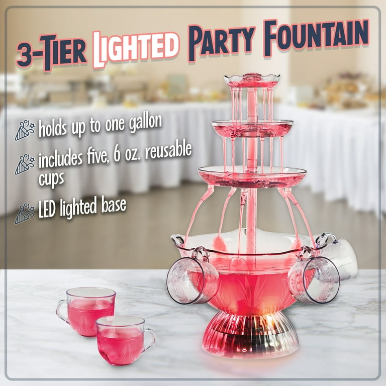 Nostalgia LPF1501PK Vintage Collection Lighted Party Fountain