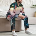 thumbnail image 7 of Uemuo Whimsical Axolotl Fantasy Pattern 2-Piece Loungewear Set - Men’s Soft Sleepwear, Cozy Winter PJs, Comfy Sleep Set-Small, 7 of 7