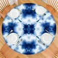 thumbnail image 2 of Blue White Tie Dye Mandala Pattern Round Fitted Tablecloth with Elastic Edge,Dining Table Cover Waterproof,Outdoor Round Tablecloth for Camping,Dining,Indoor and Outdoor, 2 of 7