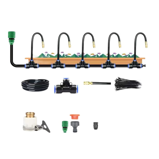 JShteea Aspersor Atomización Kit Riego Automático Curva 360 grados para Jardín (10 M)