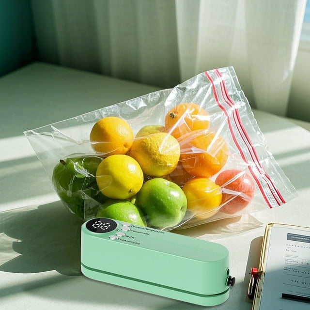 DFC Mini Food Vacuum Sealer Machine Cordless Rechargeable Sealer Digital Display Food Preservation Heat Sealer Machine For Dry/Moist Food Storage