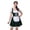 Green, variant on LEKWK Dirndl Dresses Women Ruffled Puff Short Sleeve Lace Apron Cosplay Fancy Dress German Oktoberfest Costume for Halloween Theme Party