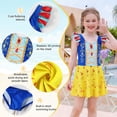 thumbnail image 3 of Marendyee Girls Princess Swimsuits One Piece Short Sleeve Swim Dress with Skirt UPF 50+ Floral Bright Bathing Suits for 3-10 Years, 3 of 18