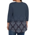 thumbnail image 3 of SHE IS Womens 3/4 Sleeve Tops, Women Shirts Long Sleeve Cute Plus Plus Size Tops for Women 3x Red Womens Blouse Long Sleeve Graphic Tees for Women Trendy Red, 3 of 6