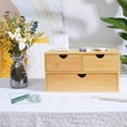 thumbnail image 4 of Bamboo Desk Organizer 3 Drawer with Shelf, 4 of 4