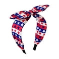 thumbnail image 2 of Miorin Under $5 4th of July Bunny Ear Bow Headband for Women, Star Striped Patriotic Hair Hoop, Independence Day Holiday Accessories, Red Heardband, 2 of 5