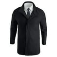 thumbnail image 5 of Aihuaihua Winter Jackets for Men Trench Coat Outdoor All Seasons Wear Men's Fall Winter Long Jackets Single Pea Coat Windbreaker Black XL, 5 of 9