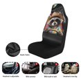 thumbnail image 6 of XYZCANDO Fun Front Car Seat Covers with Cute Vacation Raccoon Print - 2 Piece Breathable Waterproof Protector Set, 6 of 6