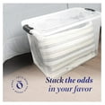 112Quart Clear Plastic Stackable Storage Bin with Lid Container Box