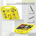 thumbnail image 3 of Dteck for Samsung Galaxy Tab A 10.1 (2019) SM-T510/T515 Kids Light Weight Cute DIY Cartoon Pattern Shock Proof EVA Foam Kickstand Handle Light Weight Tablets Cover, Yellow, 3 of 8