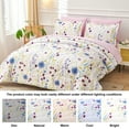 thumbnail image 3 of Jessy Home 7 Piece Comforter Set King Blue Purple Green Flower Quilt Microfiber Patchwork Bedspread, 3 of 9