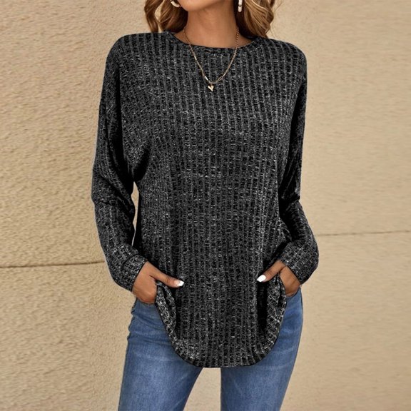 Long Shirts for Women for LeggingsLong Tops to Wear With LeggingsLong Tops to Wear With LeggingsSweaters for Women Long Sleeve Crewneck Sweatshirt Loose Casual Tunic TopsBlackL