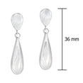 thumbnail image 3 of Sleek and Slender Teardrops White MOP Sterling Silver Post Drop Earrings, 3 of 5