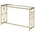 thumbnail image 1 of Best Master Table de Console en Acier Inoxydable et Verre à Base Claire/or, 1 of 2