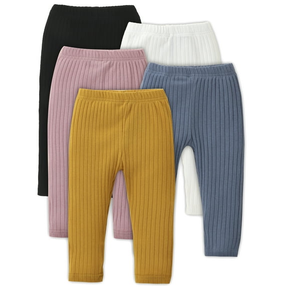 U·nikaka 5-Pack Unisex Toddler Pants Set, Baby Leggings for Newborns and Infants 0-5 Years