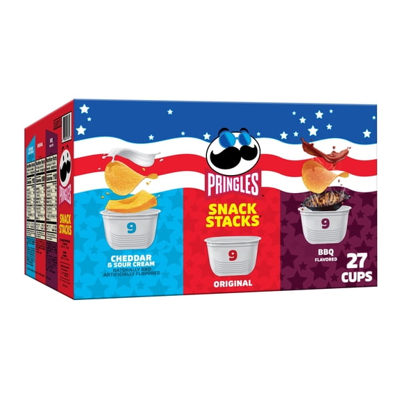 Pringles Variety Pack Potato Crisps Chips, Lunch Snacks, 27 Count