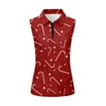 thumbnail image 5 of Yuyamidu Red Christmas Womens Golf Shirt Zip Up Collared Shirts Candy Canes Sleeveless Tennis Athletic Tank Top for Women Golf Activewear Clothes Size 2XL, 5 of 8