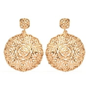 14K Yellow Gold Plated Openwork Dangle Drop Earrings Jewelry for Women