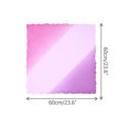 thumbnail image 3 of INSPIRE CHIC Women Gradient Color Chiffon Small Square Scarf, Colorful Lightweight Soft Sheer Ruffle Scarves Neckerchief 23.6x23.6" Purple Pink, 3 of 6