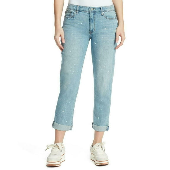 William Rast Women's Misses Vintage Cuffed Boyfriend Jeans, Light Blue, Sz 28