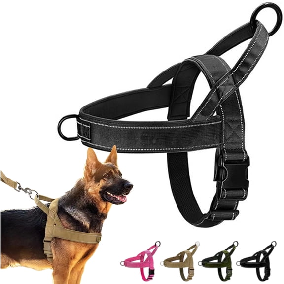 Adjustable No Pull Dog Harness with Chest Strap, Chafe-Resistant Reflective Webbing Easy Walk Harness for Small Medium Large Dogs Ideal for Pet Owners