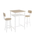 thumbnail image 4 of uhomepro 3-Piece Dining Room Bar Table Set for 2, Modern Bar Table and Chairs Set Industrial Counter Height Pub Table with 2 Wood Stools and Metal Frame, Wood, 4 of 11