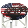 thumbnail image 3 of Fotbe USA Vintage Flag Tractor Pattern Stool Covers Round,Waterproof Round Bar Stool Covers Bar Chair Covers Washable Stool Cushion Slipcover for 12-14 Inch Chair-13 inch, 3 of 7