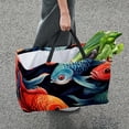 thumbnail image 7 of Fish Large Capacity Reusable Oxford Cloth Grocery Basket - Foldable Shopping Bag for Picnics & Shopping, 7 of 7